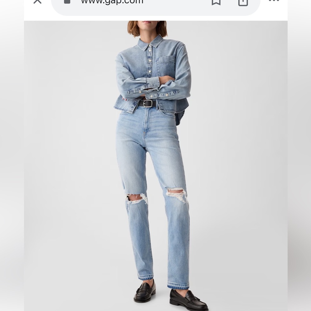 - GAP High Rise Straight Leg Ankle Blue Jeans 26/2 NWT